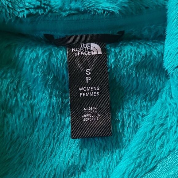 North Face S Green Fuzzy Soft Zip Up Jacket Winter Fall - Picture 4 of 5
